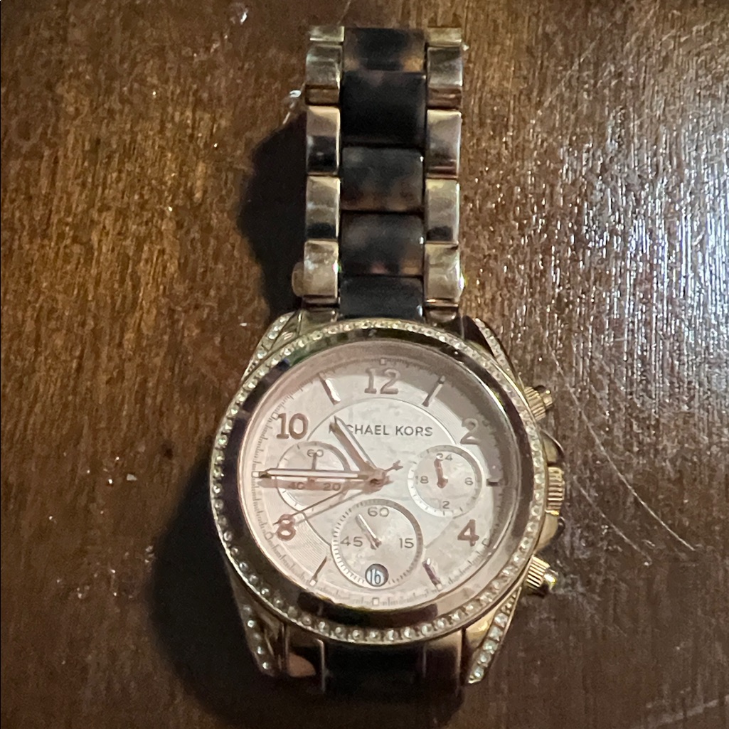 Michael Kors Gold And Black Chronograph Watch